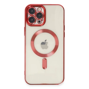 Newface iPhone 12 Pro Max Kılıf Kross Magneticsafe Kapak - Kırmızı