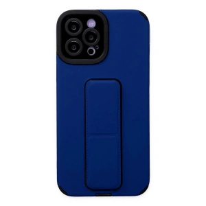 Newface iPhone 12 Pro Max Kılıf Mega Standlı Silikon - Mavi