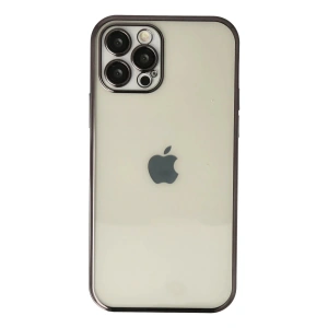 Newface iPhone 12 Pro Max Kılıf Razer Lensli Silikon - Siyah