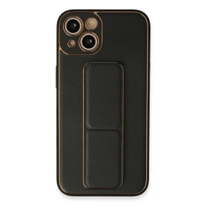 Newface iPhone 13 Kılıf Coco Deri Standlı Kapak - Siyah