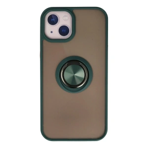 Newface iPhone 13 Kılıf Montreal Yüzüklü Silikon Kapak - Yeşil