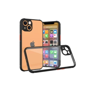 Newface iPhone 13 Mini Kılıf Miami Şeffaf Silikon - Siyah