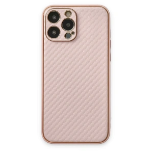 Newface iPhone 13 Pro Kılıf Coco Karbon Silikon - Pembe