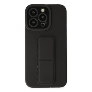 Newface iPhone 13 Pro Kılıf Mega Standlı Silikon - Siyah