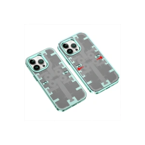 Newface iPhone 13 Pro Kılıf Mekanik Bumper Kapak - Yeşil