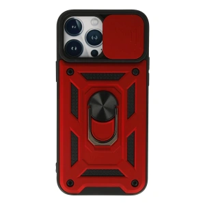 Newface iPhone 13 Pro Kılıf Pars Lens Yüzüklü Silikon - Kırmızı