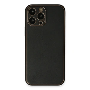 Newface iPhone 13 Pro Max Kılıf Coco Deri Silikon Kapak - Siyah