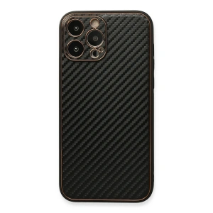 Newface iPhone 13 Pro Max Kılıf Coco Karbon Silikon - Siyah