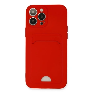 Newface iPhone 13 Pro Max Kılıf Kelvin Kartvizitli Silikon - Kırmızı