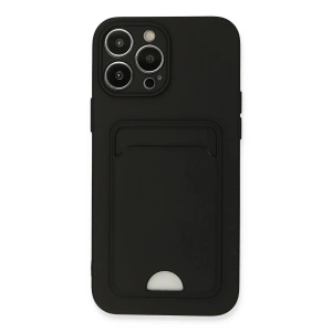 Newface iPhone 13 Pro Max Kılıf Kelvin Kartvizitli Silikon - Siyah
