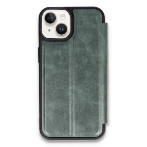 Newface iPhone 14 Kılıf Flip Cover - Koyu Yeşil
