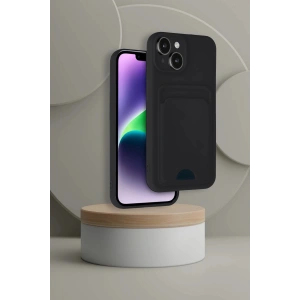 Newface iPhone 14 Kılıf Kelvin Kartvizitli Silikon - Siyah