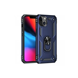 Newface iPhone 14 Plus Kılıf Sofya Yüzüklü Silikon Kapak - Lacivert