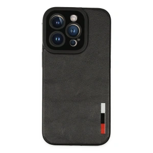 Newface iPhone 14 Pro Kılıf Loop Deri Silikon - Siyah
