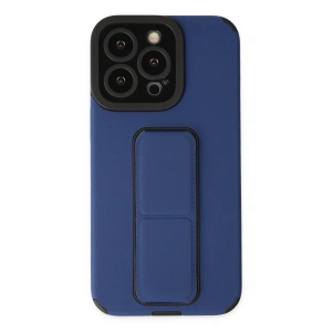 Newface iPhone 14 Pro Kılıf Mega Standlı Silikon - Mavi