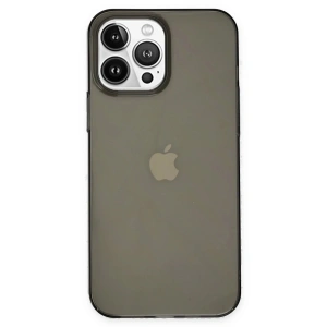 Newface iPhone 14 Pro Kılıf Pc Sert Şeffaf Kapak - Siyah