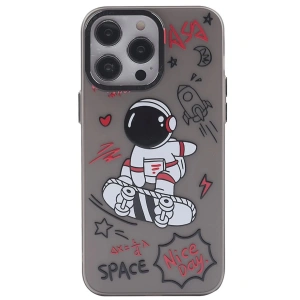 Newface iPhone 14 Pro Kılıf Prada Desenli Kapak - Prada Siyah - 1