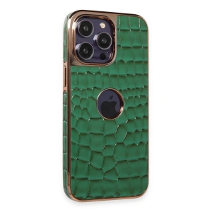 Newface iPhone 14 Pro Kılıf Snake Kapak - Koyu Yeşil