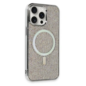 Newface iPhone 14 Pro Max Kılıf Diamond Magsafe Kapak - Rainbow