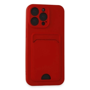 Newface iPhone 14 Pro Max Kılıf Kelvin Kartvizitli Silikon - Kırmızı