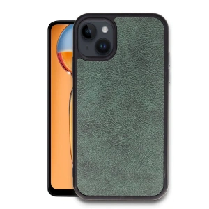 Newface iPhone 15 Kılıf Aras Deri Kapak - Koyu Yeşil