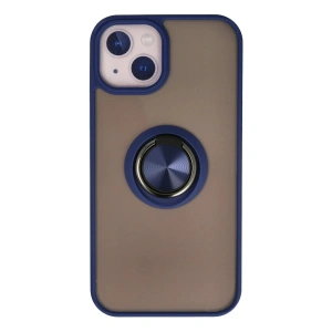 Newface iPhone 15 Kılıf Montreal Yüzüklü Silikon Kapak - Lacivert