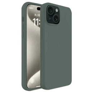 Newface iPhone 15 Plus Kılıf First Silikon - Koyu Yeşil
