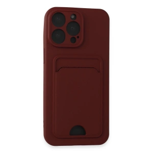 Newface iPhone 15 Pro Kılıf Kelvin Kartvizitli Silikon - Bordo