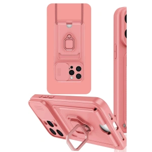 Newface iPhone 15 Pro Kılıf Zuma Kartvizitli Yüzüklü Silikon - Pembe