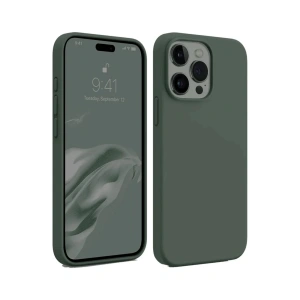 Newface iPhone 15 Pro Max Kılıf First Silikon - Koyu Yeşil