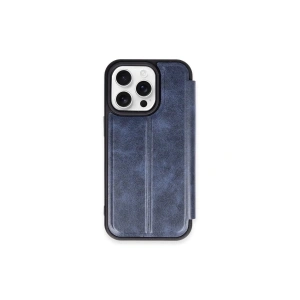 Newface iPhone 15 Pro Max Kılıf Flip Cover - Lacivert