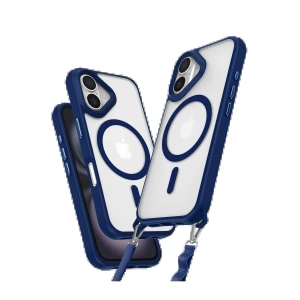 Newface iPhone 16 Plus Kılıf Enka Magsafe Silikon Kılıf - Lacivert