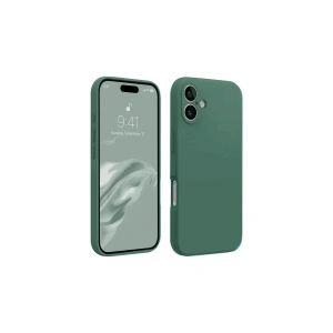 Newface iPhone 16 Plus Kılıf First Silikon - Koyu Yeşil