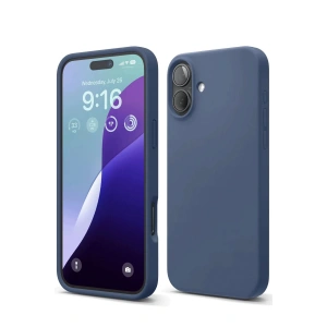 Newface iPhone 16 Plus Kılıf Nano içi Kadife Silikon - Lacivert