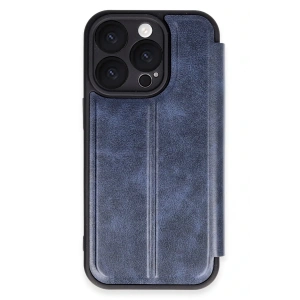 Newface iPhone 16 Pro Kılıf Flip Cover - Lacivert
