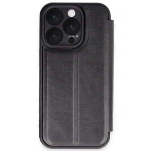 Newface iPhone 16 Pro Kılıf Flip Cover - Siyah