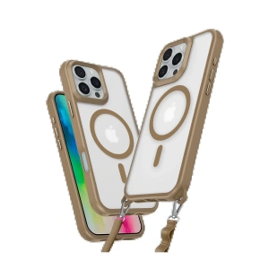 Newface iPhone 16 Pro Max Kılıf Enka Magsafe Silikon Kılıf - Desert