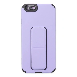 Newface iPhone 6 Kılıf Mega Standlı Silikon - Lila