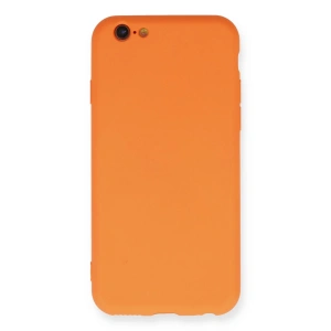 Newface iPhone 6 Kılıf Nano içi Kadife Silikon - Turuncu