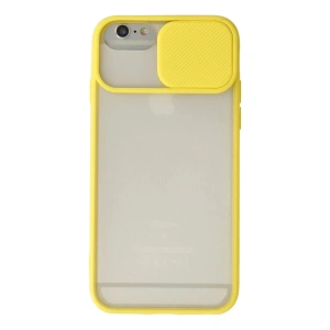 Newface iPhone 6 Kılıf Palm Buzlu Kamera Sürgülü Silikon - Sarı