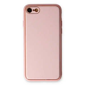 Newface iPhone 7 Kılıf Coco Deri Silikon Kapak - Pudra