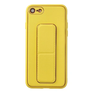 Newface iPhone 7 Kılıf Coco Deri Standlı Kapak - Sarı