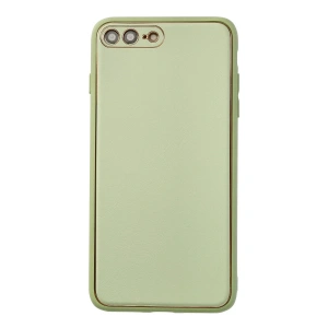 Newface iPhone 7 Plus Kılıf Coco Deri Silikon Kapak - Açık Yeşil