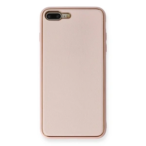 Newface iPhone 7 Plus Kılıf Coco Deri Silikon Kapak - Pembe