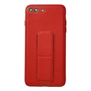 Newface iPhone 7 Plus Kılıf Coco Deri Standlı Kapak - Kırmızı