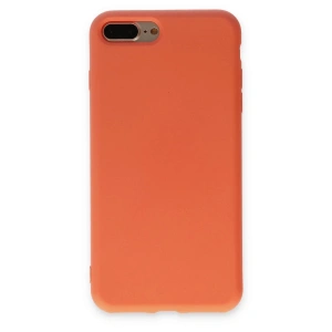 Newface iPhone 7 Plus Kılıf Nano içi Kadife Silikon - Turuncu