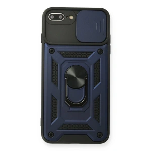 Newface iPhone 7 Plus Kılıf Pars Lens Yüzüklü Silikon - Lacivert