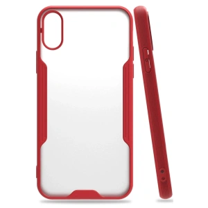 Newface iPhone X Kılıf Platin Silikon - Kırmızı