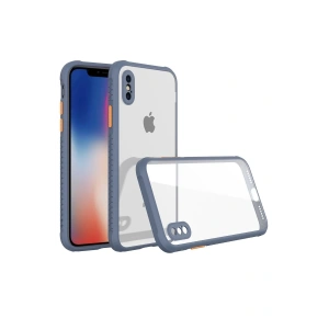 Newface iPhone XS Max Kılıf Miami Şeffaf Silikon - Gri