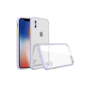 Newface iPhone XS Max Kılıf Miami Şeffaf Silikon - Lila